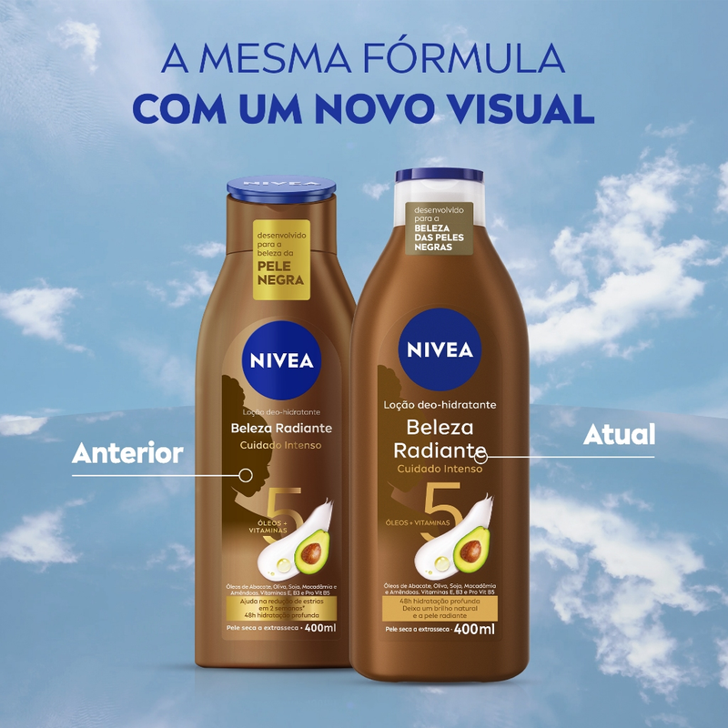 NIVEA Hidratante Desodorante Beleza Radiante Cuidado Intenso 400ml